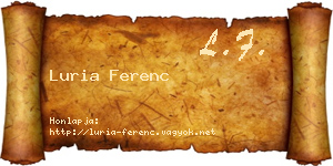 Luria Ferenc névjegykártya